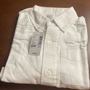 Boys long sleeve white 100% cotton size 4 xs/tp